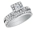 Diamond Princess Engagement Ring & Wedding Band Set 5/8 Carat (ctw) in 14K White Gold