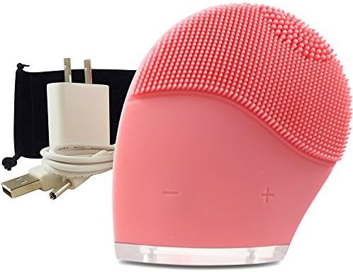 DermaDream Silicone Sonic Facial Brush - Bonus Travel Case &amp; Exclusive Wall Charger - Perfect for Exfoliation, Brightening, Deep Cleansing, &amp; Microdermabrasion