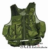 FireDragon Airsoft Tactical Gear - Green Camo Tactical Vest