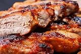 Grilled Pork Ribs on Wooden Plate - 36W x 24H - Peel and Stick Wall Decal by Wallmonkeys