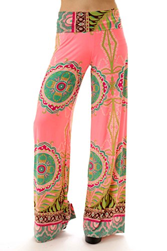 LA Palazzo Los Angeles Women's Fold-over Waist Palazzo Pants- Made in USA