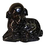 Lamb sculpture - hand carved black stone