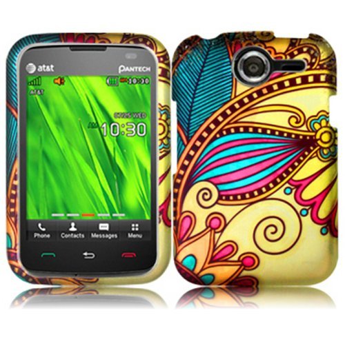 For Pantech Renue P6030 Hard Design Cover Case Antique Flower Accessory