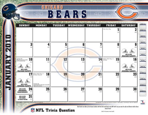 2011 Chicago Bears - Blotter Calendar