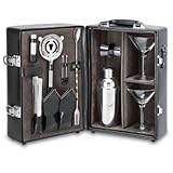 IMAGE OF Tantalizing Manhattan Travel Bar Set, Black