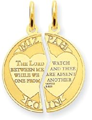 14k Gold Mizpah Charm