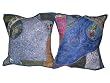 Decorative Pillow Shams-2 Cornflower Blue with Lavender Embroidery Sari Toss Pillow Cushion Covers