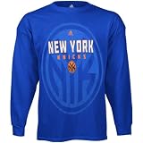 NBA adidas New York Knicks Primetime Long Sleeve T-Shirt - Royal Blue (X-Large)