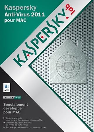 Kaspersky antivirus pour Mac 2011 (1 Mac + 1 PC, 1 an)