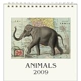 Animals Cavallini 2009 Vintage Prints easel desk calendar 6 by 6.5 inches Cream Laid paper finish