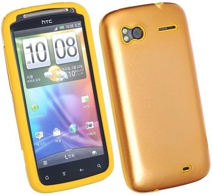 2-in-1 Silicone &amp; Aluminum Dual Layer Cases for HTC Sensation 4G, HTC Sensation XE with Beats Audio. Multi-Layered Shielded Protection. [Shock Absorption] [Maximum Protection]. - Gold