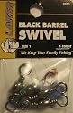 Lakers Size 1 Black Barrel Swivels - 4 pack