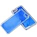 Appmax Special Design Liquid Luminous Powder Glow in the Dark Quicksand Liquid Transparent Clear Back Skin Hard Cover Case for Apple Iphone 6 & Iphone 6s [4.7 Inch] (Blue)
