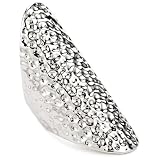 Beyond Rings Long Matte Silver Finger Ring