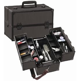 Black Aluminum Makeup Case W/ Dividers
