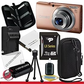 Canon PowerShot A4000 IS (Pink) 16.0 MP Digital Camera with 8x Optical Image Stabilized Zoom Package 5