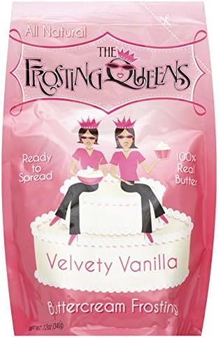 Frosting Queens Velvety Vanilla Buttercream Frosting 12 OZ (Pack of 7) + (6 Pack of M&amp;M Milk Chocolate 1.69oz)
