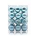 AMS 2.36''/60mm 24ct Christmas Balls Tree Pendants Shatterproof Ornaments Seasonal Decorations for Tree Decor,Holiday,Xmas(Light Blue)