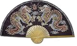 Great Creative Gift Ideas - Hand Painted Thai Silk & Bamboo Decorative Wall Art Fan - Select 3ft. or 5ft.