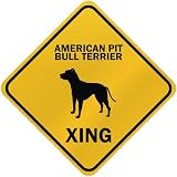 ONLY  AMERICAN PIT BULL TERRIER XING  CROSSING SIGN DOG