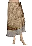 IMAGE OF Ladies Boho Gypsy Long Wraparound Silk Skirt Sarong Indian Wrap Around Skirt