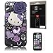 iPhone 6 Bling Case, FiveLimit(TM) For Apple iPhone 6 [4.7] 3D Handmade Luxury Rhinestone Crystal Pearl Love Purple Hello Kitty Fairy Tale Flower Diamond Case Cover (Package includes: 1 X Screen Protector) (Purple Fairy Kitty)