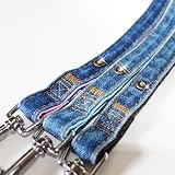 Fab Denim Soft Leather Padded Easy Step-in Dog Harness & Leash Set - Large (19-29), Chocolate