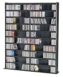 Wood Tech Solid Hardwood Large Media Storage Rack - MM-1200 Black Ebony