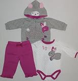 Mini Bean I Love You Baby Girls 3 Piece Set (Pants, Top, Hoodie) (3-6 months)