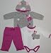 Mini Bean "I Love You" Baby Girls 3 Piece Set (Pants, Top, Hoodie) (3-6 months)