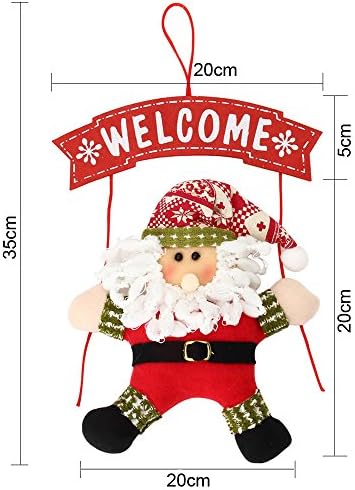 Decorative Xmas Decoration Christmas Wooden Welcome Board Sign with Hanging Santa Claus Doll for Wall Door Ornament