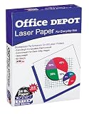 Office Depot(R) Laser Paper, 8 1/2in. x 11in., 24 Lb., 108 Brightness, Ream Of 500 Sheets