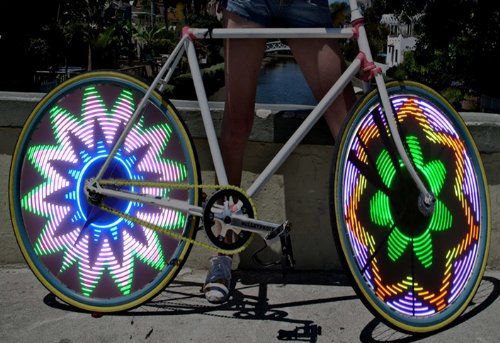 Cool Shiny Bike Bicycle Car Motorcycle RGB 16 LED RGB Color Flash Tire Valve Wheel Spoke Light