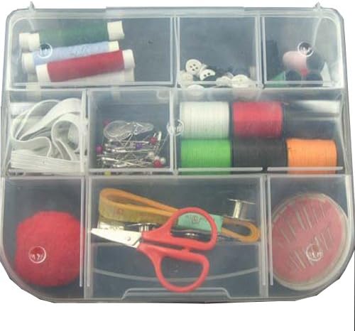 Sewing Kit in Hard Plastic Storage Box-- Home Essentials Sewing Kit with Different Accessories for Home Travel and Emergency Use