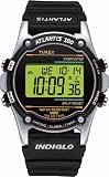 Timex Atlantis 100 Black Resin Strap Watch, 100 Meter, 100 Hour Chrono, Indiglo, Alarm, 5 Year Battery, 99-Lap Counter 77511