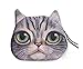 Cougar's Collection Lifelike Cat Face Bag Zipper Case Coin Purse