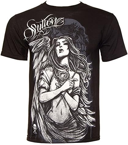 Sullen Mens Angel Brush T Shirt - Large, Black