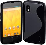 Cimo S-Line Back Case Flexible TPU Cover for Google Nexus 4 (LG E960) - Black