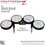 Neon Swoosh on White Skin by WraptorSkinz fits Rock Band Drum Set for Nintendo Wii, XBOX 360, PS2 &