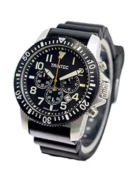 Trintec Zulu-01 Chronograph with Black Bezel and Stainless Steel Case ZULU-01-CH-S
