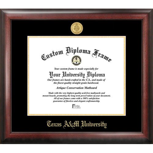 Texas A&M Aggies Gold Diploma Frame