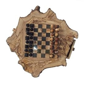Olive Wood Rustic Chess Set - 30cm