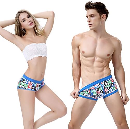 TESOON Men's 3D Cartoon Cotton Shorts Denim Jeans Printed Boxer Briefs Trunks