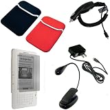 Amazon Kindle 2 eBook Reader Accessories Bundle Pack: Black / Red Reversible Neoprene Sleeve Case, Car Charger, Wall / Travel / AC Adapter Charger, Clip on Adjustable eBook Reader Light and a Screen Guard / Protector with Lint Cleaning Cloth 5190hEdsV0L. SL160 Amazon Kindle 2 eBook Reader Accessories Bundle Pack: Black / Red Reversible Neoprene Sleeve Case, Car Charger, Wall / Travel / AC Adapter Charger, Clip on Adjustable eBook Reader Light and a Screen Guard / Protector with Lint Cleaning Cloth
