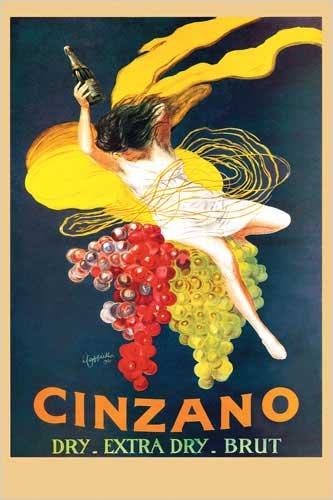 Art Print, Cinzano Brut by Leonetto Cappiello, Final Size: 26.75 in X 40 in