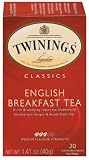 Twinings English Breakfast Tea, Tea Bags, 20-Count Boxes (Pack of 6)