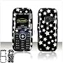 PCMICROSTORE Brand LG Rumor Scoop Black Stars Design Snap-On Case Cover with Removable Swivel Belt Clip