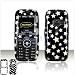 PCMICROSTORE Brand LG Rumor Scoop Black Stars Design Snap-On Case Cover with Removable Swivel Belt Clip
