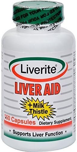 Liverite Liver Aid Plus Milk Thistle - 150 Capsules pack of -8 by Liverite
