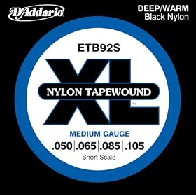 D'Addario ETB92S Tapewound Bass Guitar Strings, Medium, 50-105, Short Scale